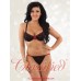 Black/Red Lace and Mesh Bra and Thong Set