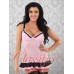 Pink/Black  Sexy Chemise and G-string Set