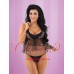 Black Lace Trimmed Babydoll & G-String Set