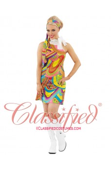 2 Pc. 60's Bright Psychedelic Print Costume