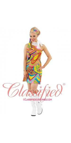 2 Pc. 60's Bright Psychedelic Print Costume