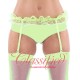 Nylon Lace Garter Belt Green