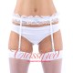 Nylon Lace Garter Belt White