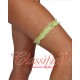 Narrow Lace Garter with Bow Trim Green