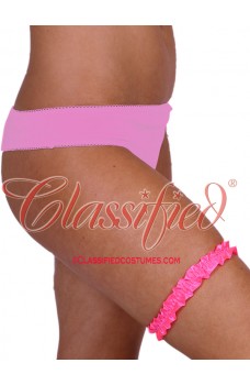 Narrow Satin Garter Hot Pink