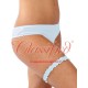 Satin Garter with Flower Motif Blue