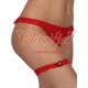 Satin Garter with Flower Motif Red