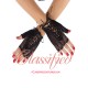 Black Fishnet  Lace Up Gloves