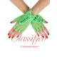 Green Fishnet Lace Up Gloves
