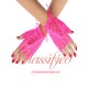 Pink Fishnet Lace Up Gloves