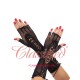 Black Fishnet Elbow Length Lace Up Gloves