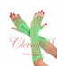 Neon Green Fishnet Elbow Length Lace Up Gloves