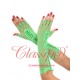 Neon Green Fishnet Elbow Length Lace Up Gloves