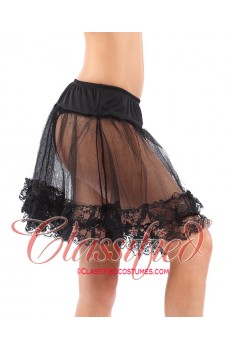 Lace Trimmed Petticoat Black