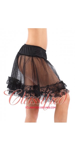 Lace Trimmed Petticoat Black