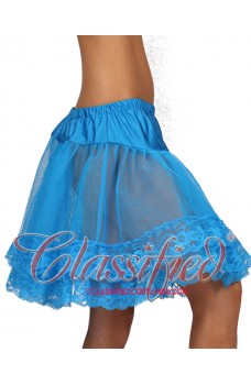 Lace Trimmed Petticoat Blue