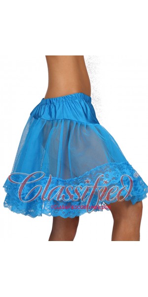 Lace Trimmed Petticoat Blue