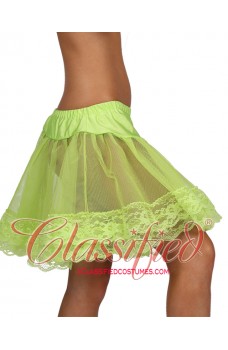 Lace Trimmed Petticoat Fluorescent Green