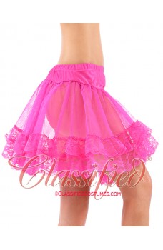 Lace Trimmed Petticoat Hot Pink