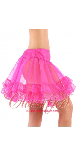 Lace Trimmed Petticoat Hot Pink