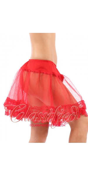 Lace Trimmed Petticoat Red