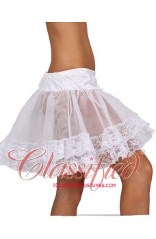 Lace Trimmed Petticoat White