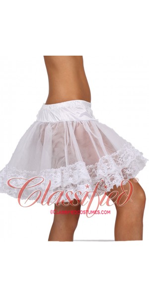 Lace Trimmed Petticoat White