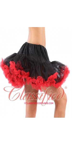 Full Petticoat with ruffle trim Black/Red