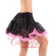 Full Petticoat with ruffle trim Black/Pink