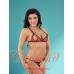 Red Sheer Mesh and Lace Peep Bra and Brief Set