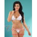 White Ruffle Lace Soft Bra and G-String Set