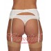 Embroidered Flower Lace Suspender Belt Cream