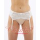 Pull On Lace Front Suspender Belt Cream