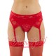 Pull On Lace Front Suspender Belt Red