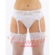 Pull On Lace Front Suspender Belt White