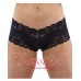 Lace Boy Short with Ribbon Tie Black/Red
