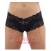 Lace Boy Short with Ribbon Tie Black/Pink