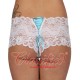 Lace Boy Short with Ribbon Tie White/Blue