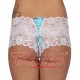 Lace Boy Short with Ribbon Tie White/Blue