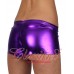 Shiny Metallic Hot Pants Purple