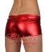 Shiny Metallic Hot Pants Red