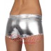 Shiny Metallic Hot Pants Silver