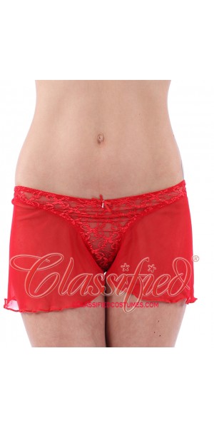 Thong Back French Knickers  Red