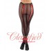 Black/Red Ribbon Tie Fishnet Tights