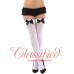 White Opaque Stockings with Black Bow