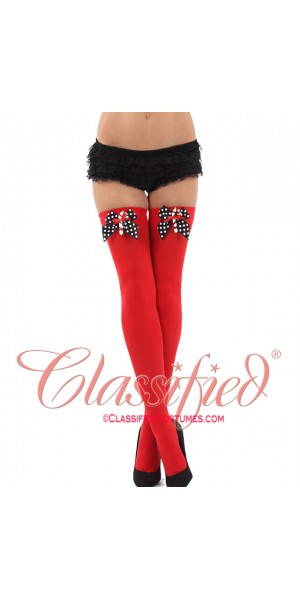Red Opaque Christmas Candy Cane Stockings