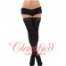 Black Opaque Maids Stockings with Black Bow and diamond buckle 