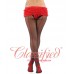 Cuban Heel Tights with Back Seam Black/Red