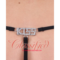 Sexy G-string with Rhinestone 'KISS' Motif Black Sexy G-string with Rhinestone 'KISS' Motif Black